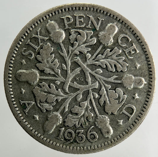 1936 George V Sixpence Silver Coin | Collectable Grade