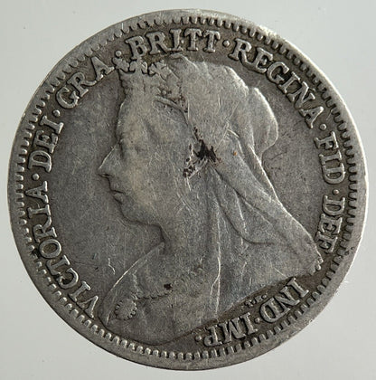 1901 Victoria Threepence Silver Coin | Fine Collectable Grade