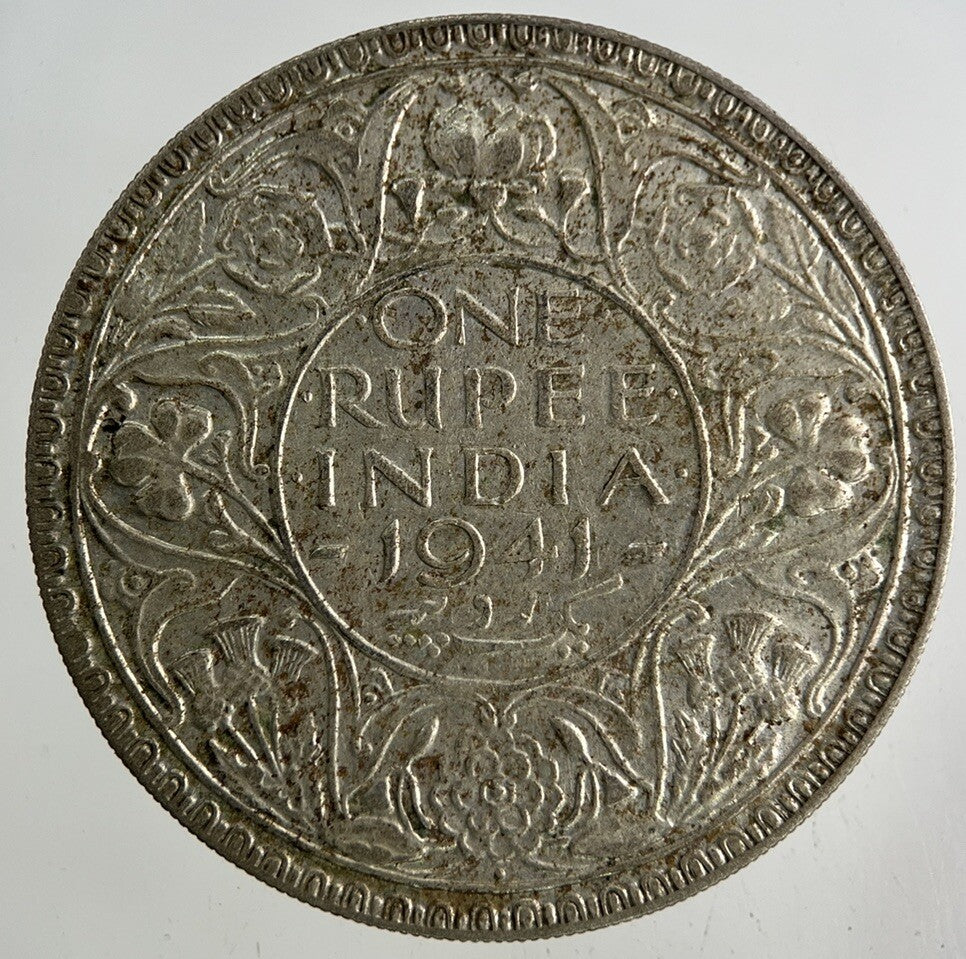 1941 India One Rupee Silver Coin | Fine Collectable Grade