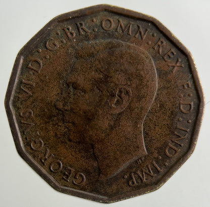 1942 George VI Brass Threepence Coin | Fine Collectable Grade