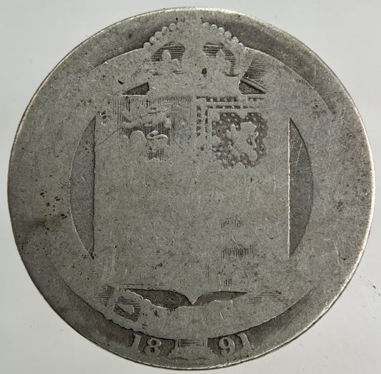 1891 Victoria Shilling Silver Coin | Fair Grade