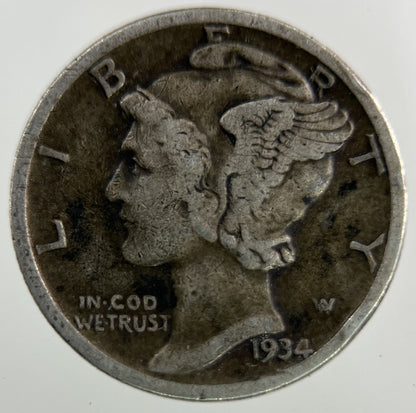 1934 US USA Mercury Dime Silver Coin | Collectable Grade
