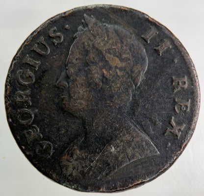 1744 George II 2nd Half - Penny Coin | Fine Collectable Grade