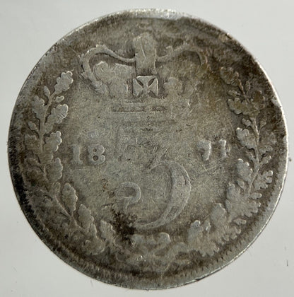 1874 Victoria Threepence Silver Coin | Fair Grade