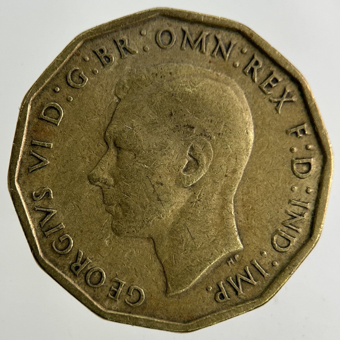 1942 George VI Brass Threepence Coin | Fine Collectable Grade