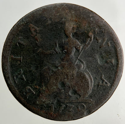 1739 George II 2nd Farthing Coin | Collectable Grade