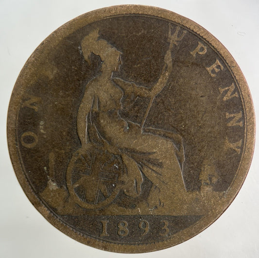 1893 Victoria One Penny Coin | Collectable Grade