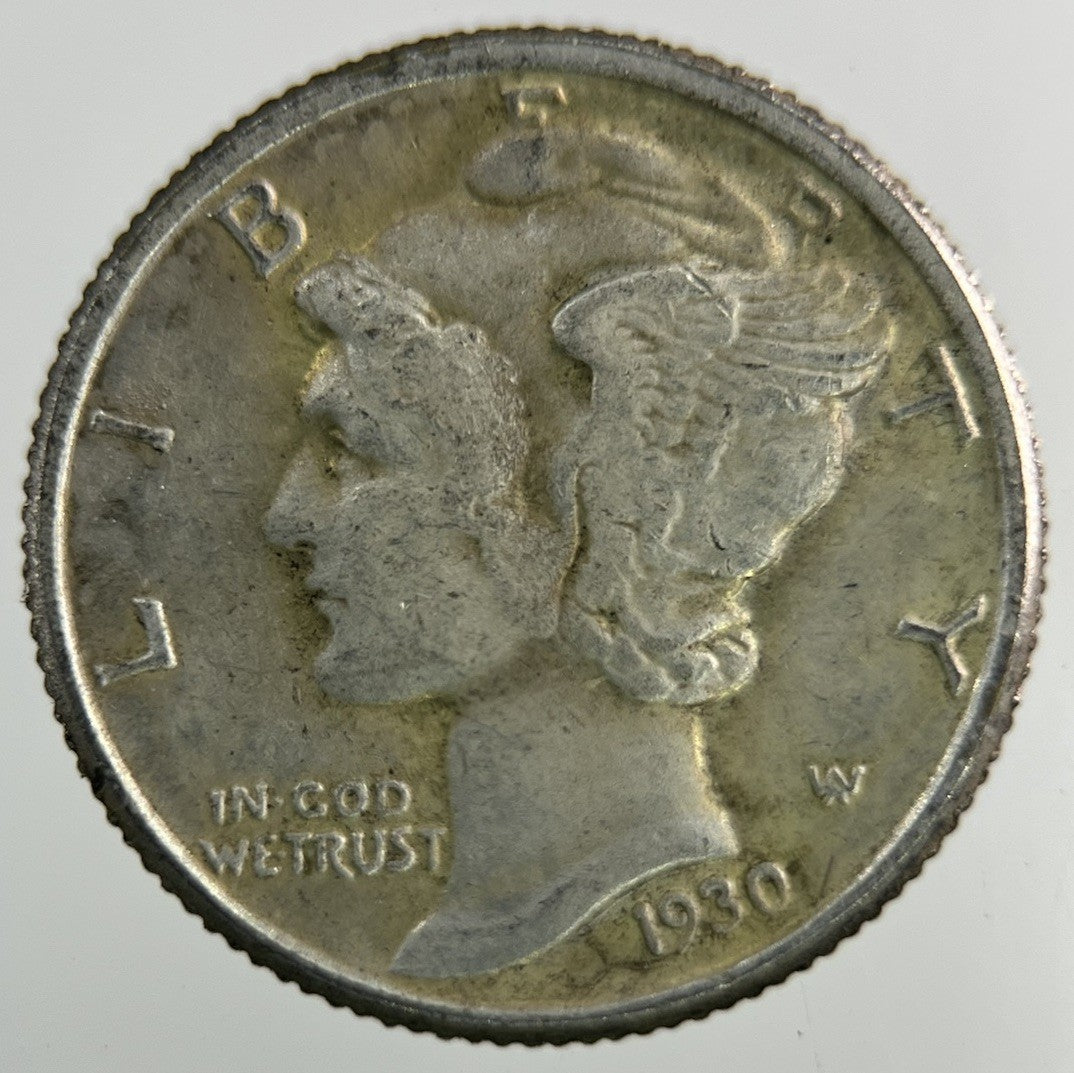 1930 - S US USA Mercury Dime Silver Coin | Fine Collectable Grade