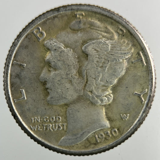 1930 - S US USA Mercury Dime Silver Coin | Fine Collectable Grade