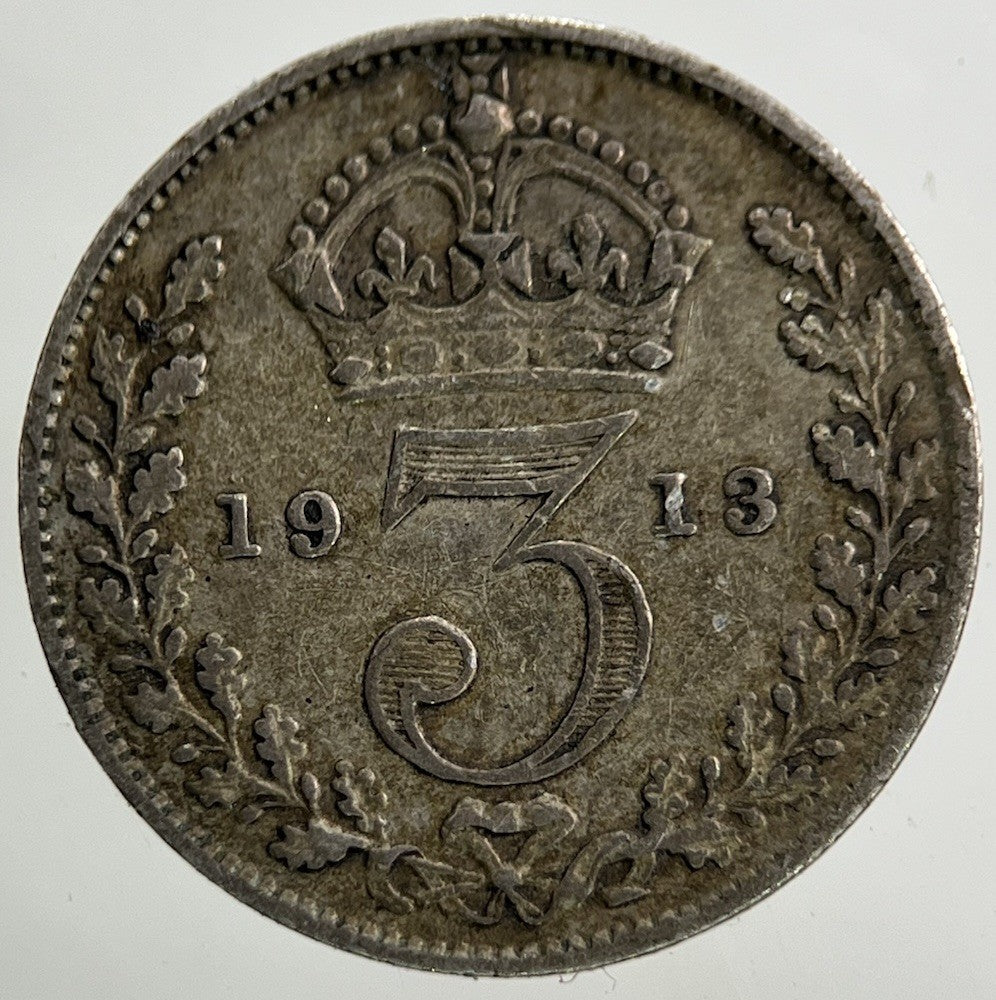 1913 George V Threepence Silver Coin | Fine Collectable Grade