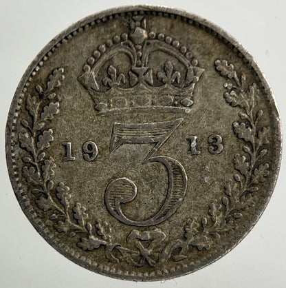 1913 George V Threepence Silver Coin | Fine Collectable Grade
