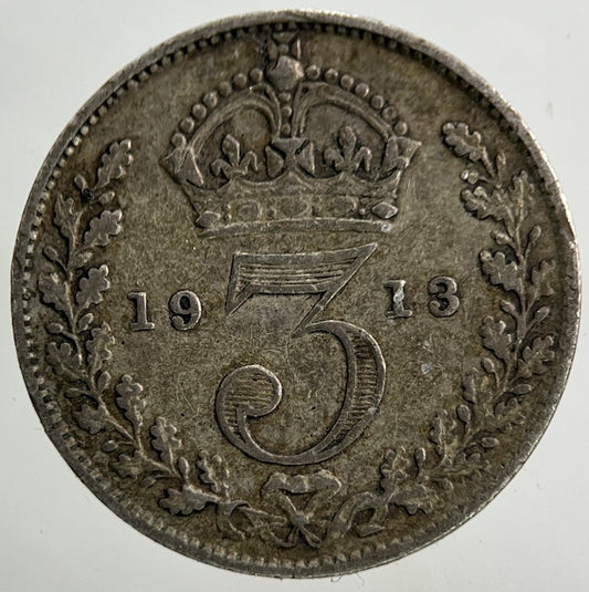 1913 George V Threepence Silver Coin | Fine Collectable Grade