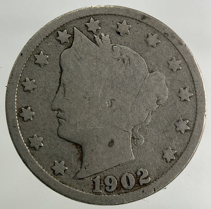 1902 US USA Nickel V 5 Cents Coin | Collectable Grade