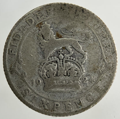 1924 George V Sixpence Silver Coin | Fair Grade