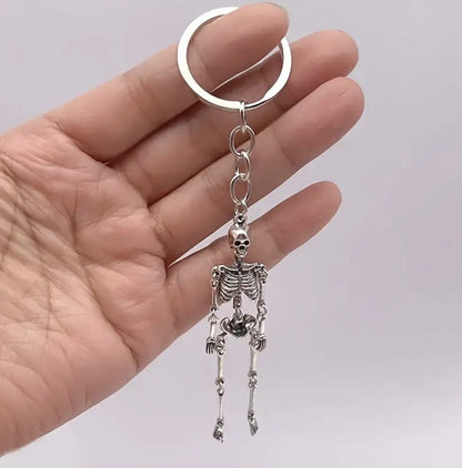 Mini Moving Metal Skeleton Body Shaped Keyring Premium Keychain Gift UK