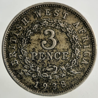 1938 West Africa 3 Pence Threepence Coin | Fine Collectable Grade