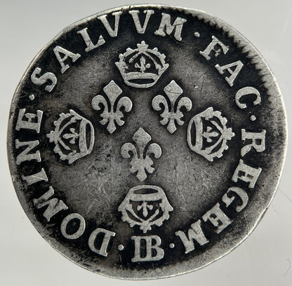 1703 France 1/8 Ecu Silver Coin | Fine Collectable Grade