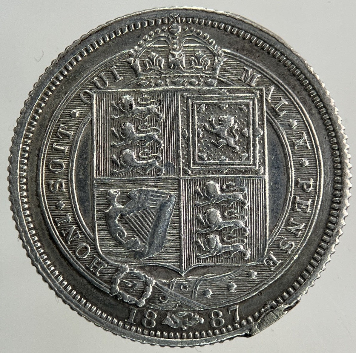 1887 Ex Mount Victoria Sixpence Silver Coin | Fine Collectable Grade