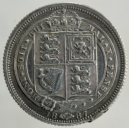 1887 Ex Mount Victoria Sixpence Silver Coin | Fine Collectable Grade
