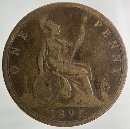 1891 Victoria One Penny Coin | Fine Collectable Grade