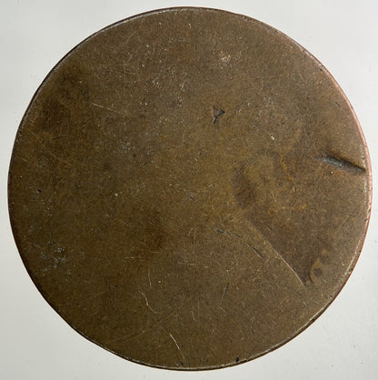 1860 Victoria One Penny Coin | Worn Grade
