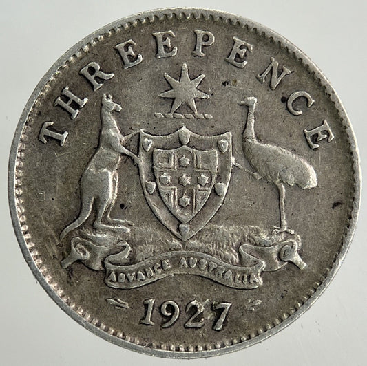 1927 Australia Threepence Silver Coin | Fine Collectable Grade