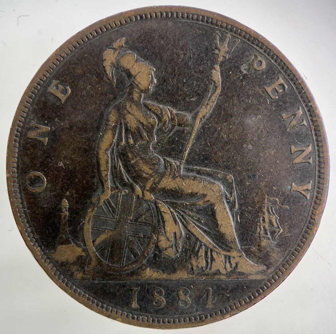 1884 Victoria One Penny Coin | Fine Collectable Grade