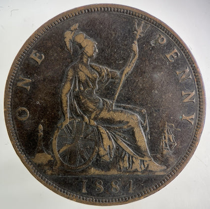 1884 Victoria One Penny Coin | Fine Collectable Grade