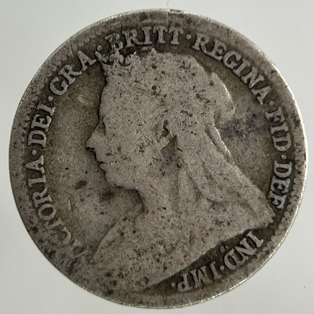 British Victoria Threepence Silver Coin | Worn Grade