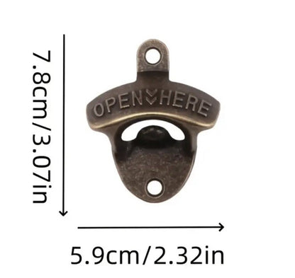 Metal Wall Mounted Bottle Opener Traditional Pub Design - UK Stock