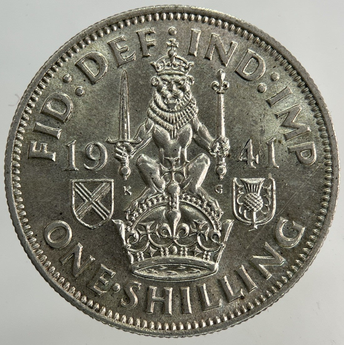 1941 George VI Shilling Silver Coin | Very High Grade