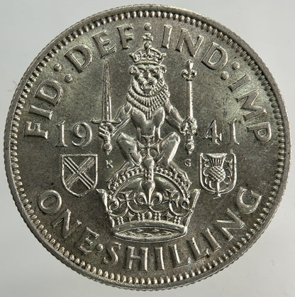 1941 George VI Shilling Silver Coin | Very High Grade