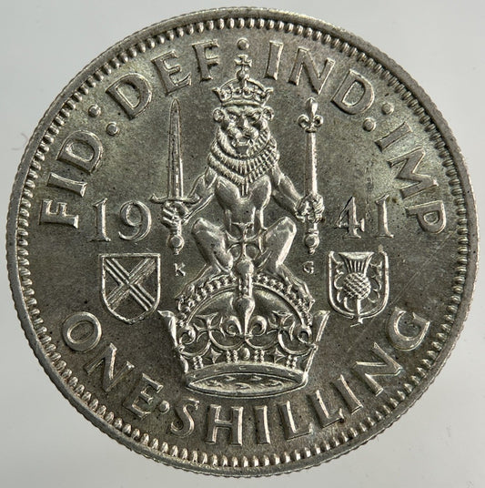 1941 George VI Shilling Silver Coin | Very High Grade