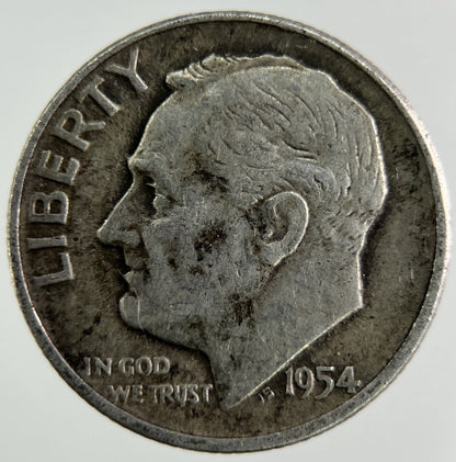 1954 US USA Roosevelt Dime Silver Coin | Collectable Grade