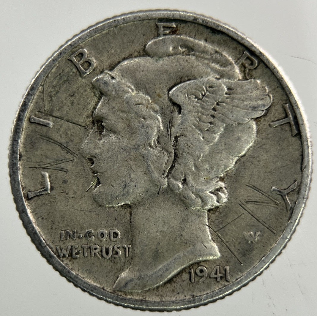 1941 US USA Mercury Dime Silver Coin | Fine Collectable Grade
