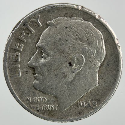 1948 - S US USA Roosevelt Dime Silver Coin | Collectable Grade