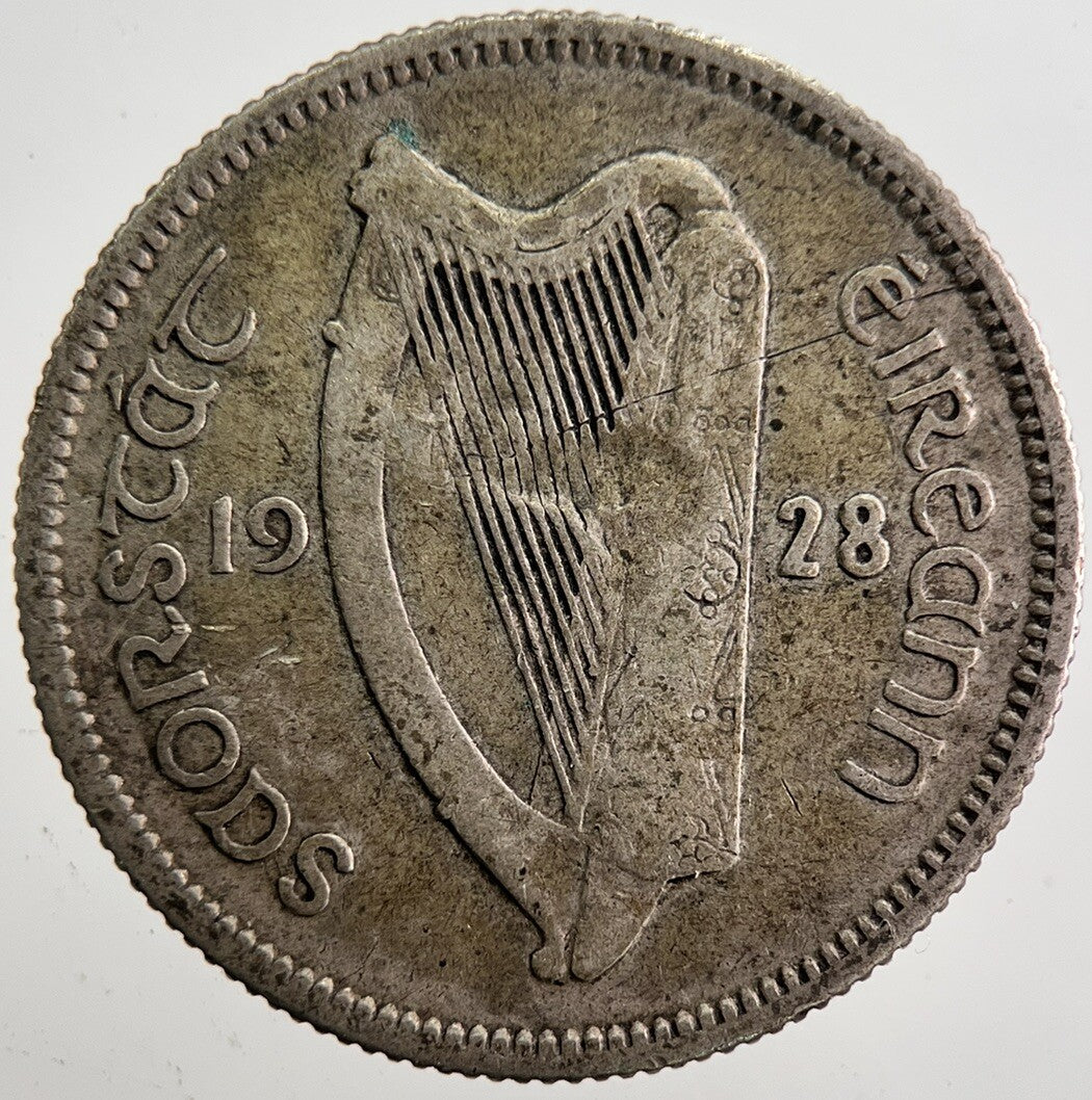 1928 Irish Shilling 1s Bull Silver Coin | Collectable Grade | a7368