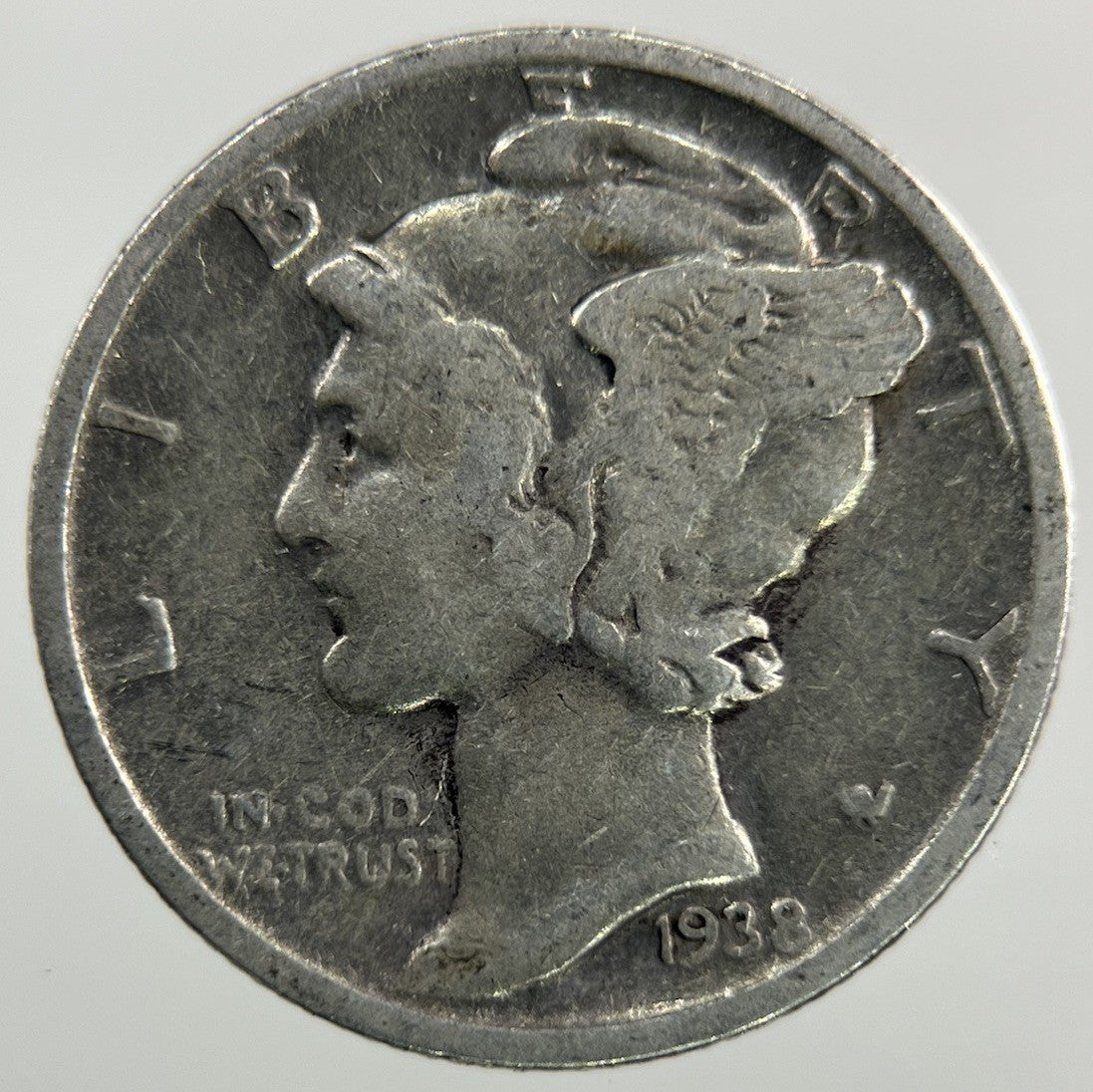 1938 - S US USA Mercury Dime Silver Coin | Collectable Grade