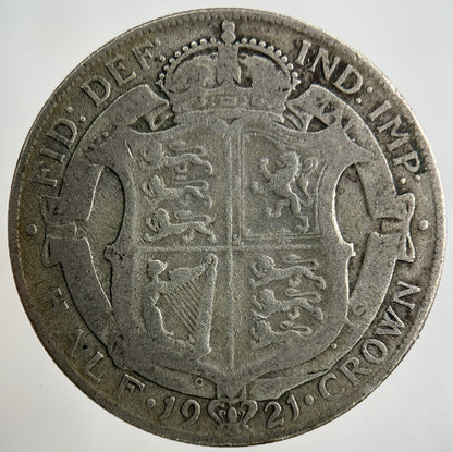 1921 George V Half - Crown Silver Coin | Fine Collectable Grade