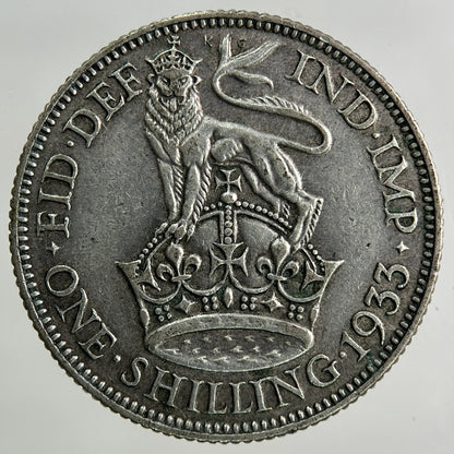 1933 George V Shilling Silver Coin | Fine Collectable Grade