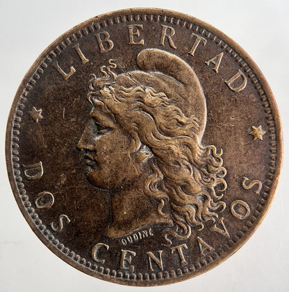 1891 Argentina Dos 2 Centavos Cents Coin | Fine Collectable Grade | a9163
