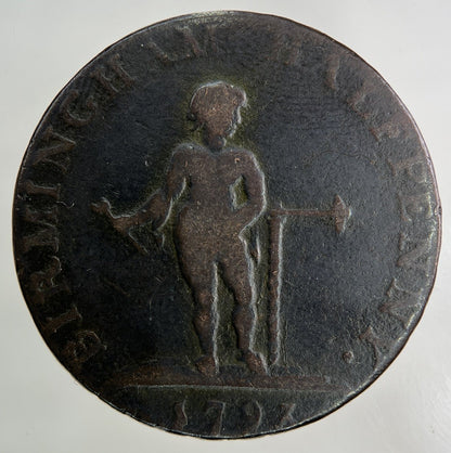 1793 Birmingham Half - Penny Coin | Fine Collectable Grade
