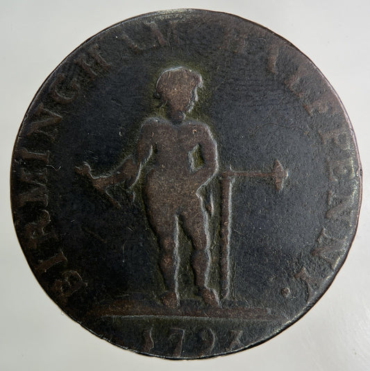 1793 Birmingham Half - Penny Coin | Fine Collectable Grade