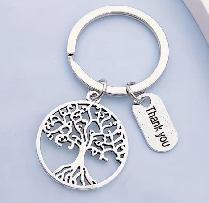 Metal Tree Of Life Charm Keyring Premium Keychain Gift UK