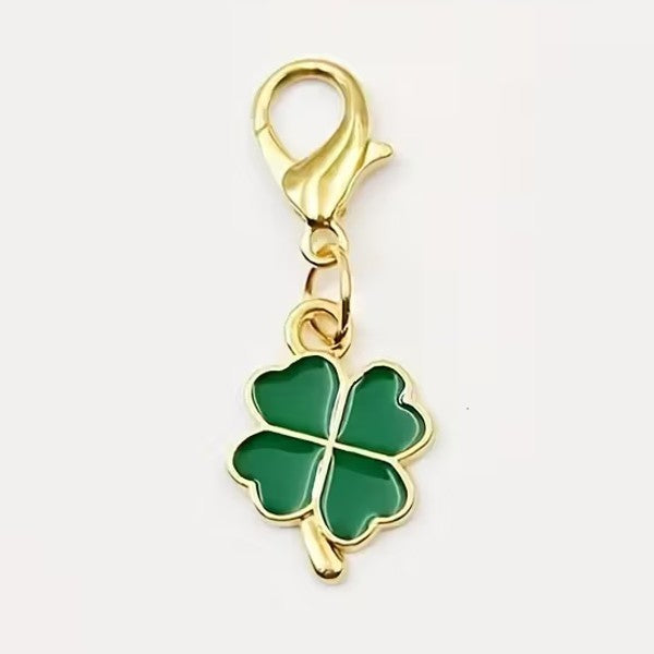 Mini Four - Leaf Clover Lucky Charm Shaped Keyring Premium Keychain Gift UK