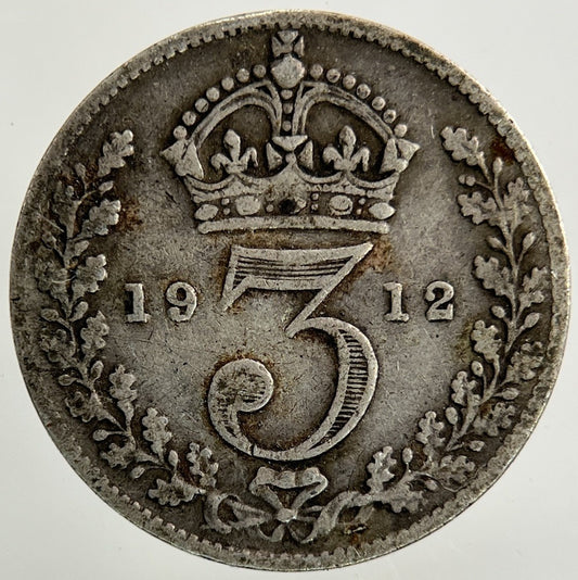 1912 George V Threepence Silver Coin | Fine Collectable Grade