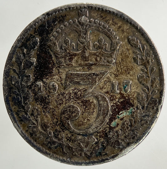 1917 George V Threepence Silver Coin | Collectable Grade