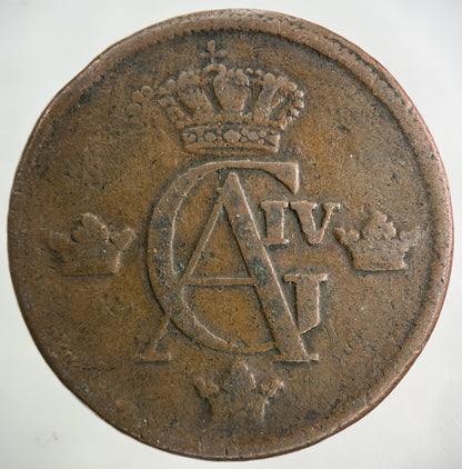 1805 Sweden 1/2 Skilling Error Coin | Fine Collectable Grade