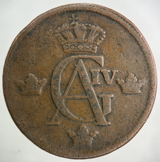 1805 Sweden 1/2 Skilling Error Coin | Fine Collectable Grade