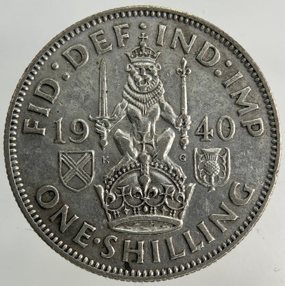 1940 George VI Shilling Silver Coin | Fine Collectable Grade